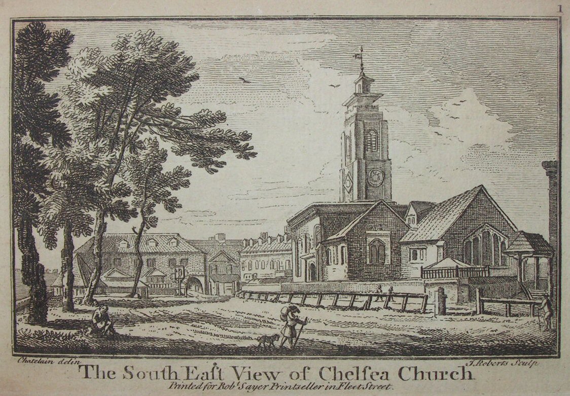 Print - The South East View of Chelsea Church - Roberts